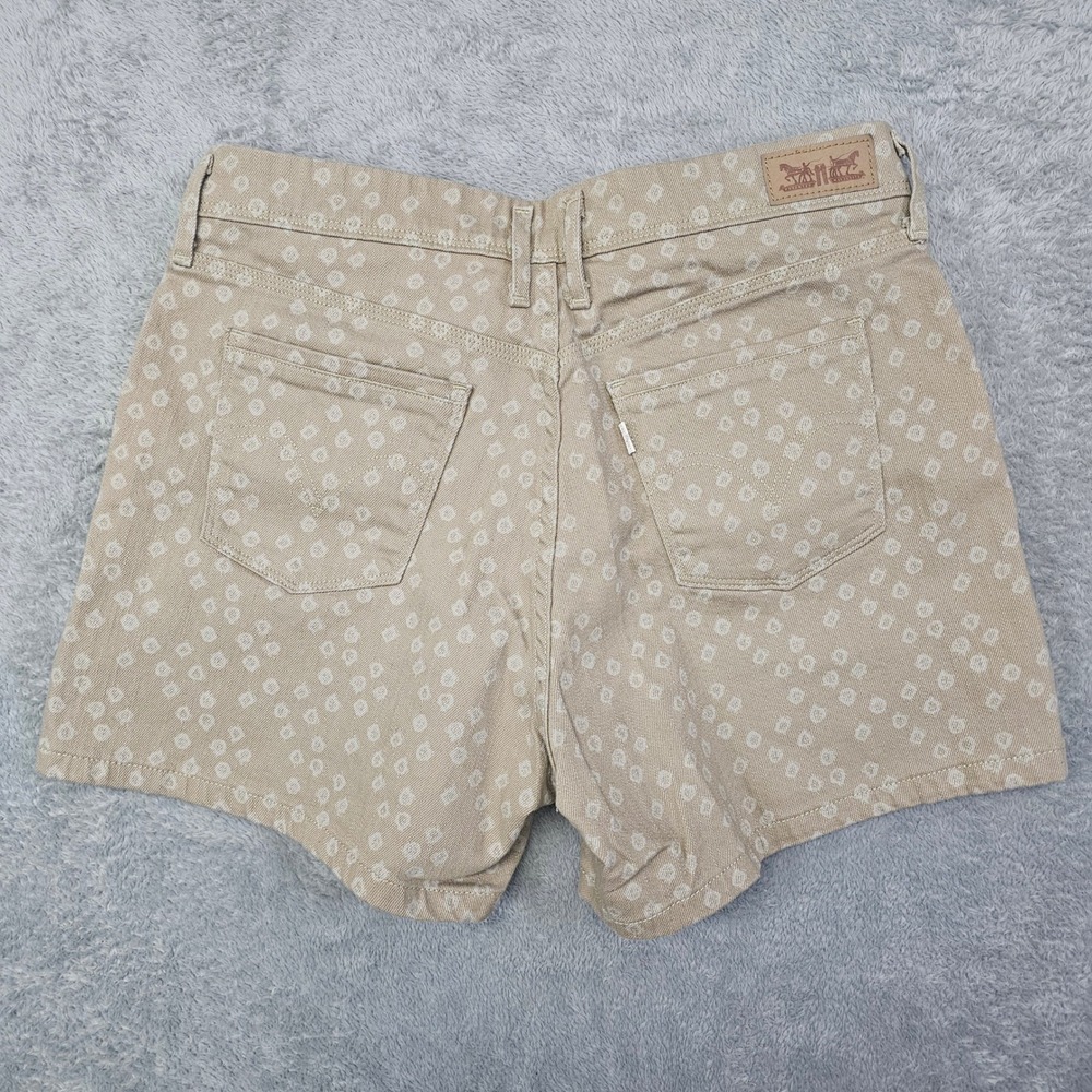 Levi's Womens Size 10 W30 Beige Geometric Print Shorts Cotton Stretch